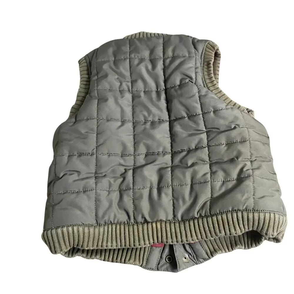 Janie and Jack‎ army green snap toddler fleece lined puffer vest SIZE 3T